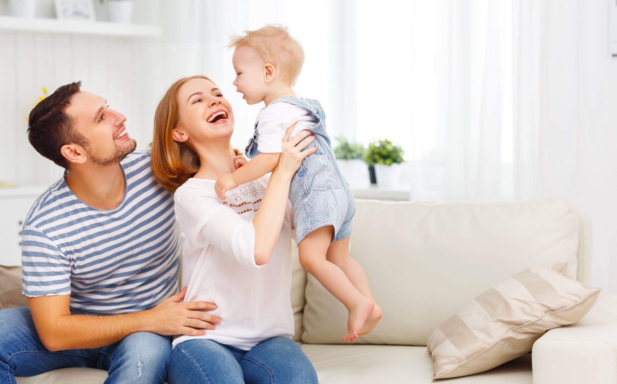 Happy family at home